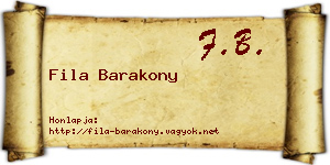 Fila Barakony névjegykártya